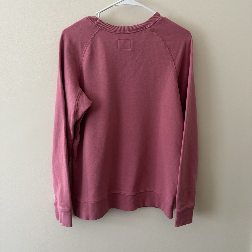 Pact Organic Cotton Crew Neck Sweatshirt Women's Large Dusty Rose Pink - Picture 4 of 8